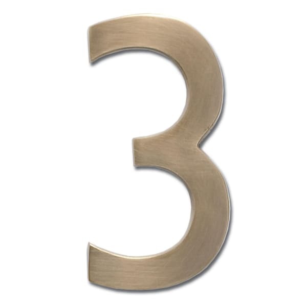 Architectural Mailboxes Brass 4 inch Floating House Number Antique Brass 3 - 3582AB-3