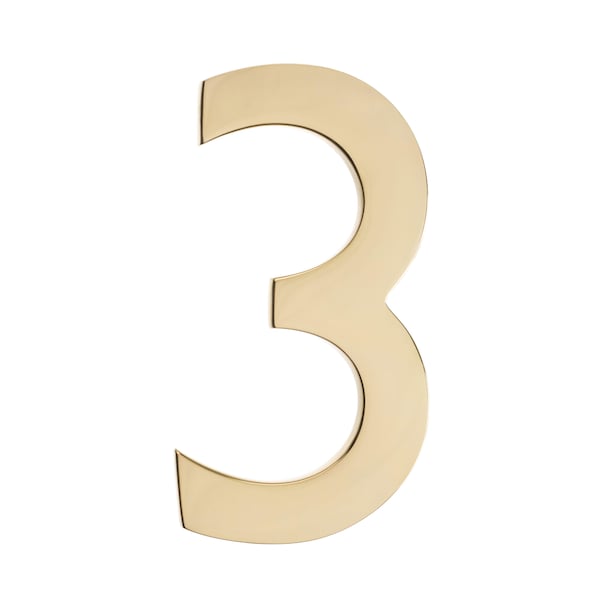 Architectural Mailboxes Brass 5 inch Floating House Number Polished Brass 3 - 3585PB-3