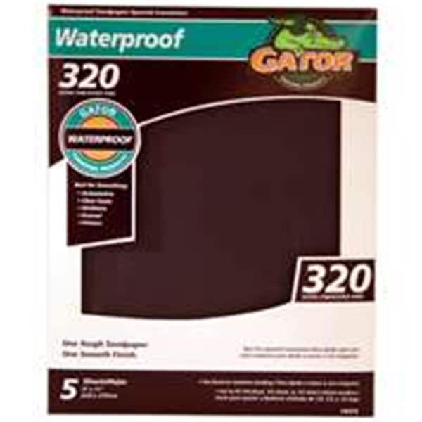 Gator Finishing 4473 Gator 9 x 11 In Waterproof Garnet Sandpaper 320 Grit 5PK - 2591873