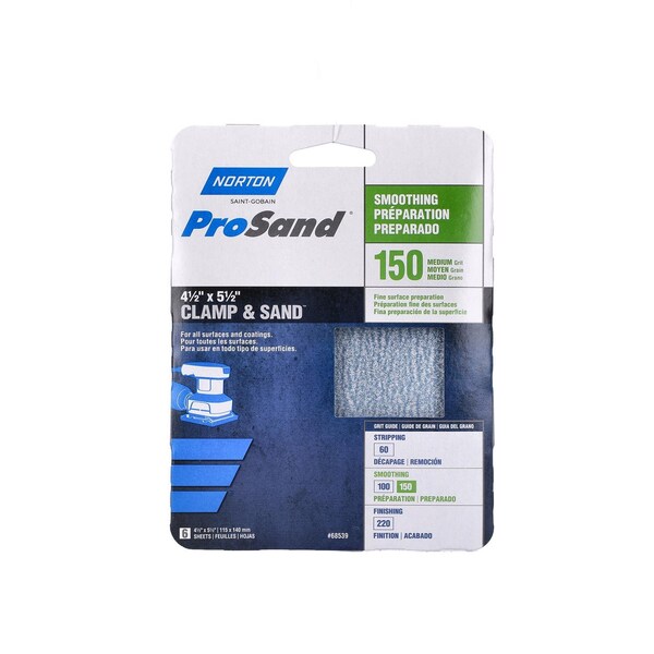 Norton Abrasives Norton ProSand 5-1/2 in. L X 4-1/2 in. W 150 Grit Aluminum Oxide Sanding Sheet 6 pk - 07660768539