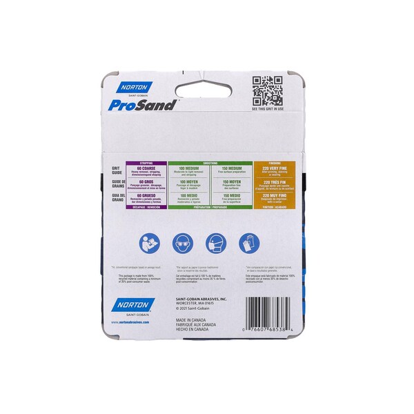 Norton Abrasives Norton ProSand 5-1/2 in. L X 4-1/2 in. W 220 Grit Aluminum Oxide Sanding Sheet 6 pk - 07660768538