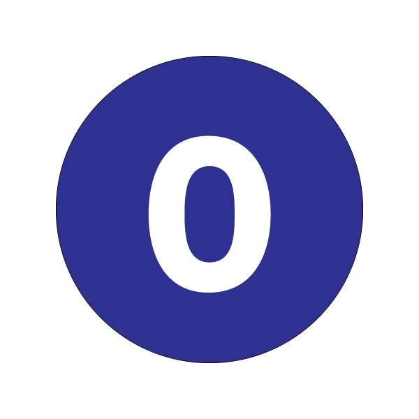 Bsc Preferred 3'' Circle - ''0'' Dark Blue Number Labels - BUY00021582
