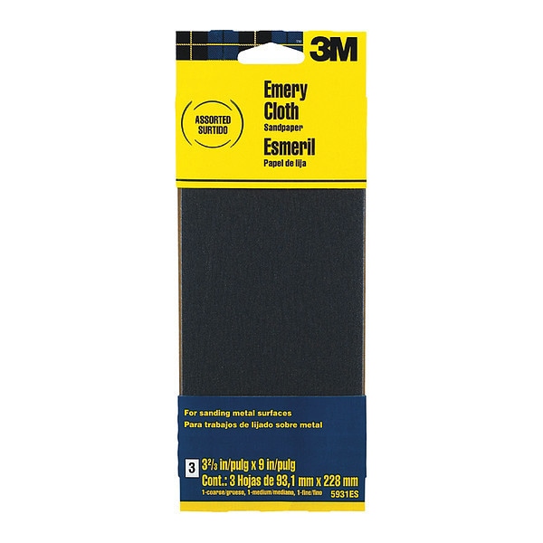 3M Emery Cloth Sandpaper 5931ES, 3-2/3", PK20 - 5931ES