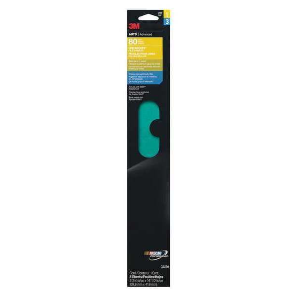 3M File Sheets, 2-3/4"x 16-1/2", 36 Grit, PK50 - 32232