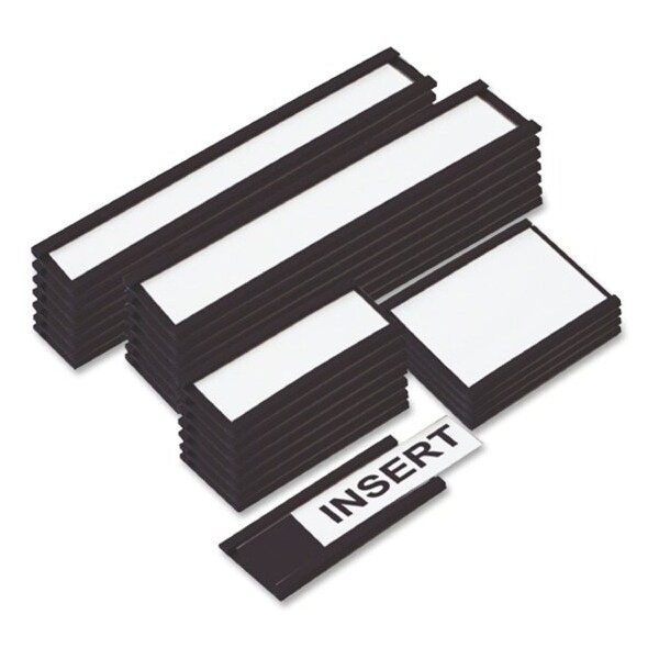 Mastervision MasterVision Magnetic Data Card Holders, Label Shelves/Cabinets/Boards, 10-Pack, 6x2", Black - FM2633