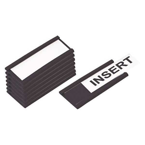 Mastervision MasterVision Magnetic Data Card Holders, Label Shelves/Cabinets/Boards, 10-Pack, 6x2", Black - FM2633