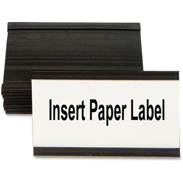 Mastervision MasterVision Magnetic Data Card Holders, Label Shelves/Cabinets/Boards, 10-Pack, 3x1.75", Black - FM2630