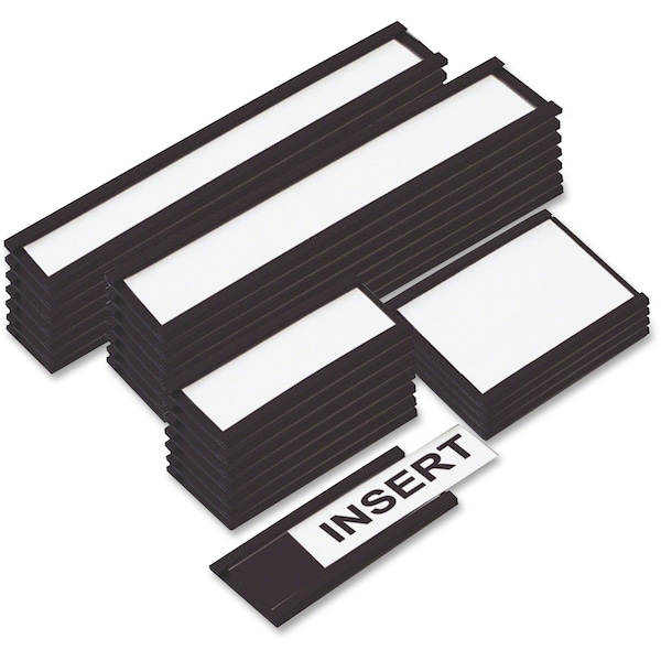 Mastervision MasterVision Magnetic Data Card Holders, Label Shelves/Cabinets/Boards, 10-Pack, 3x1.75", Black - FM2630