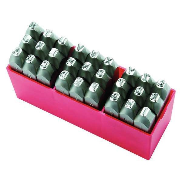 Zoro Select Letter Set, 3/32 In. H, Steel - 1F107
