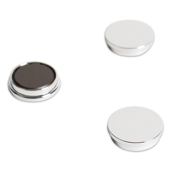 U Brands High-Intensity Board Magnets, Circles, Silver, 1.25, PK10 - 5163U00-12