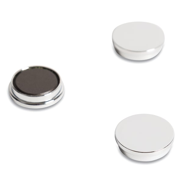 U Brands High-Intensity Board Magnets, Circles, Silver, 1.25, PK10 - 5163U00-12