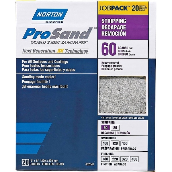 Norton Co SANDPAPER ALU OXD 60GRT 9X11IN - 2642