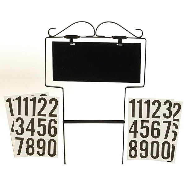 Hy-Ko House Number Kit, Character: 0 to 9, Black Character, White Background, Wrought Iron - 500-GF