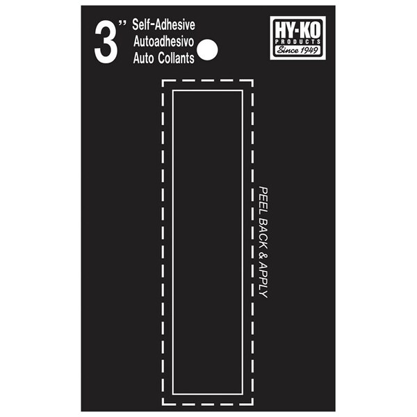 Hy-Ko 30400 Series Die-Cut Letter, Character: I, 3 in H Character, Black Character, Vinyl - 30419