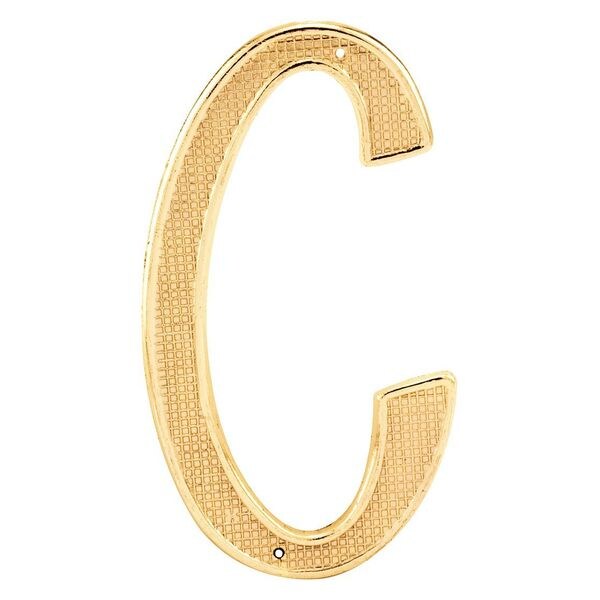 Primeline Tools 4 in. House Letter C, Diecast, Brass Finish (2 Pack) - MP4294