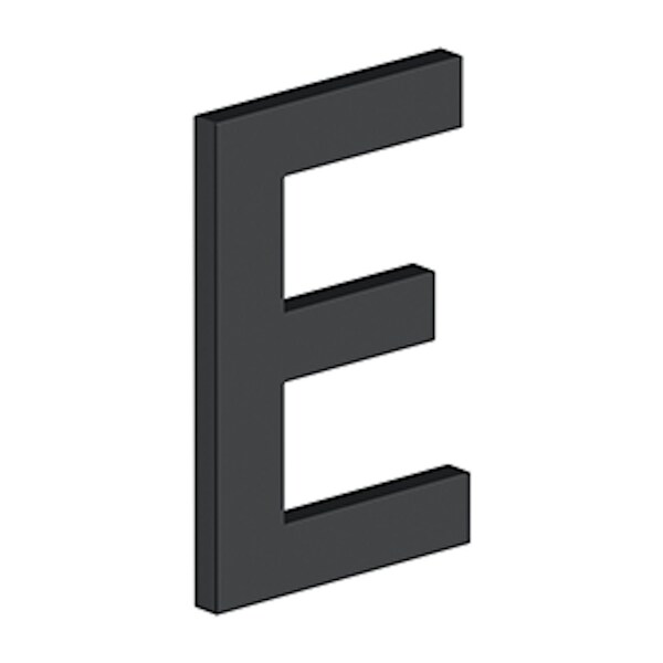 Deltana 4 Stainless Steel House Letter E with Risers Black Finish - RNBEU19