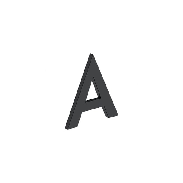 Deltana 4 Stainless Steel House Letter A with Risers Black Finish - RNBAU19