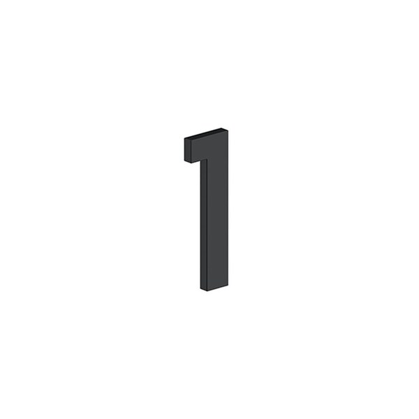 Deltana 4 Stainless Steel House Number 1 with Risers Black Finish - RNB1U19