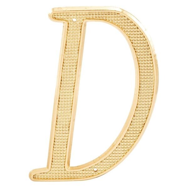 Primeline Tools 4 in. House Letter D, Diecast, Brass Finish (2 Pack) - MP4295