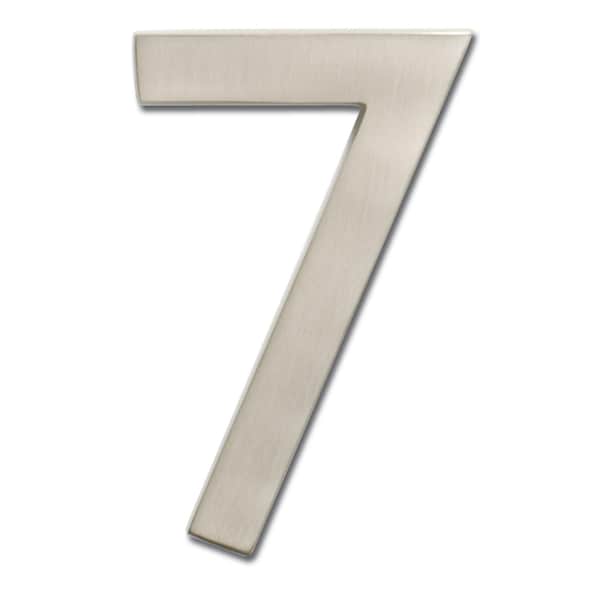 Architectural Mailboxes Brass 4 inch Floating House Number Satin Nickel 7 - 3582SN-7