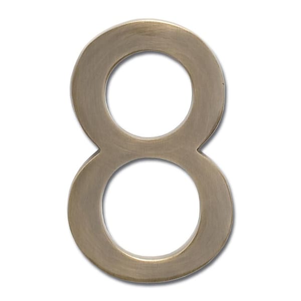 Architectural Mailboxes Brass 4 inch Floating House Number Antique Brass 8 - 3582AB-8