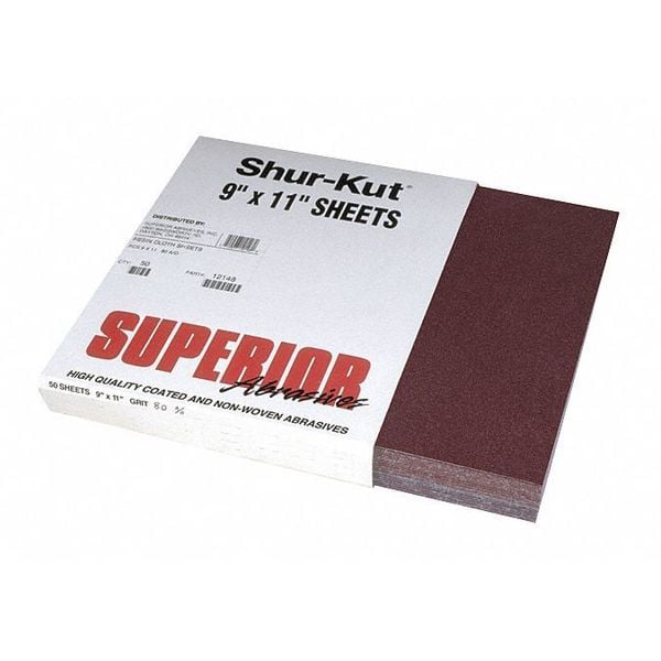 Superior Abrasives Resin Cloth Sheets, 9"x11", A/O, Grit 60 - A006942