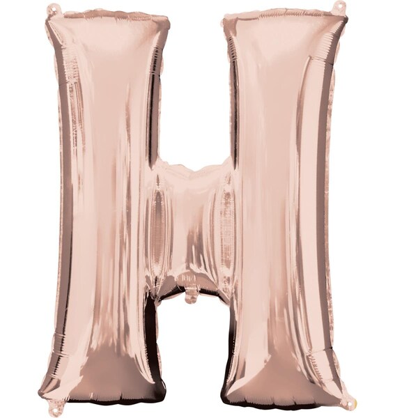 Anagram 37 in. Letter H Rose Gold Balloon - 89760