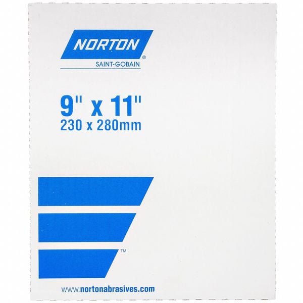 Norton Abrasives Sheet, Grit P120, 11" L, 9" W - 66261100950
