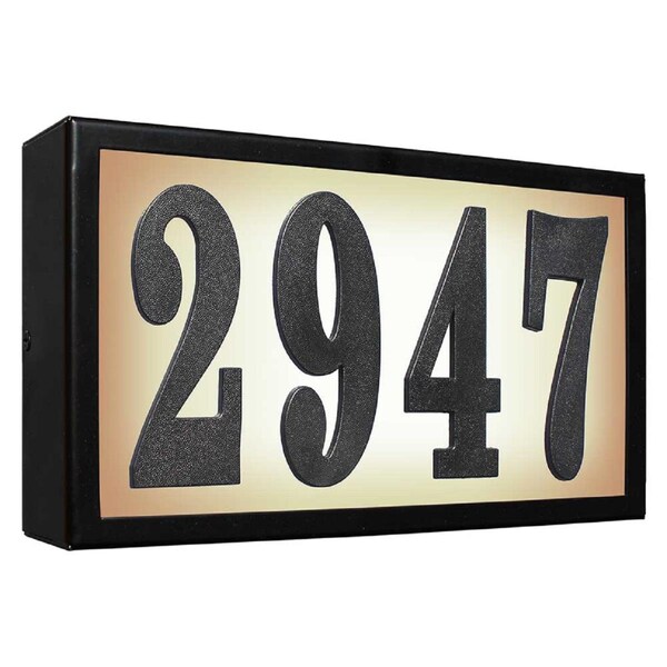 Book Publishing Co 6 in. Serrano Standard Lighted Address Plaque Do It Yourself Kit - Black Frame Color - GR2642853