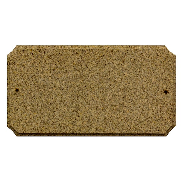 Qualarc 9 in. Executive Cut Corner Rectangle Sand Granite Polished Stone Color Solid Granite Address Plaque - EXE-4702-SP