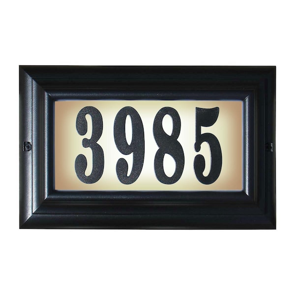 Book Publishing Co 15 in. Edgewood Large Do It Yourself Kit Lighted Address Plaque in Black Frame Color - GR2642777