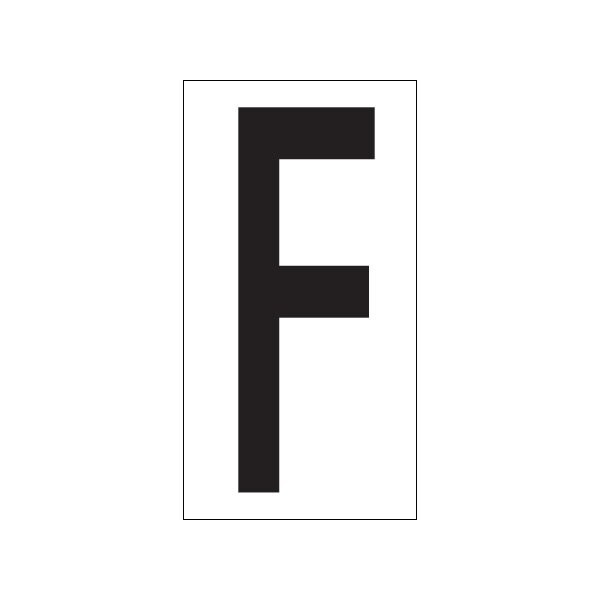 Bsc Preferred 3-1/2'' ''F'' Vinyl Warehouse Letter Labels, 50PK - BUY00021730