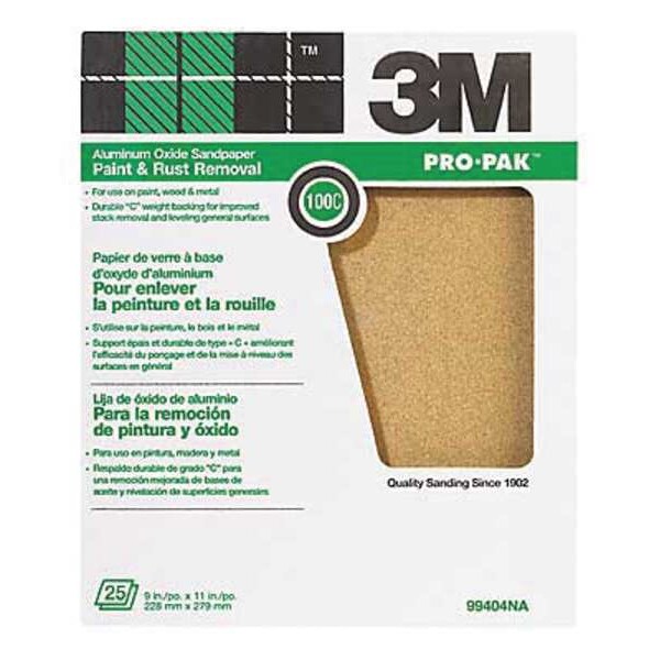 3M Sanding Sheet, 11x9 In, 100 G, AlO, PK250 - 99404NA