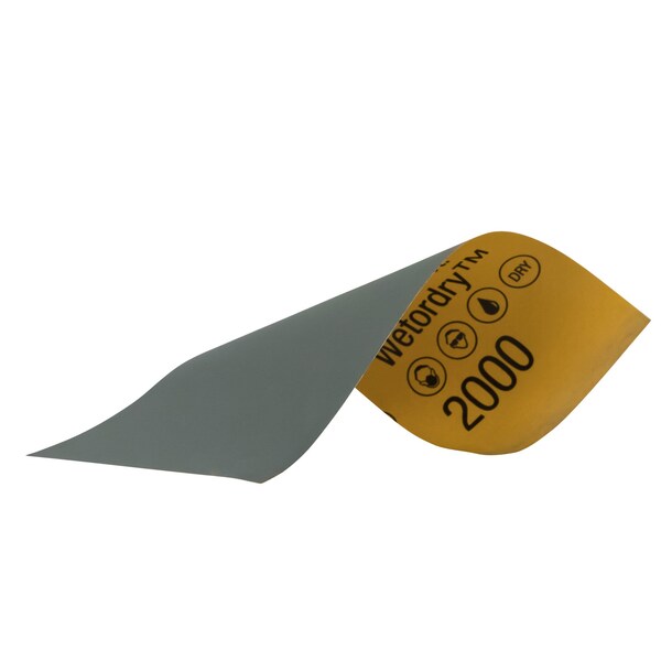 3M Wetordry Sandpaper 03003, 3-2/3 in x 9 in, 2000 Grit, 5/Pack, 20PK - 3003