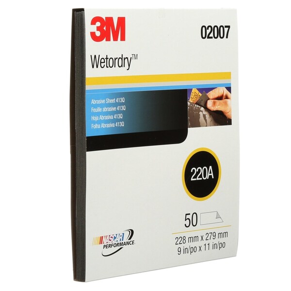 3M 3M Wetordry 11 in. L X 9 in. W 220 Grit Silicon Carbide Sanding Sheet 50 pk - 2007
