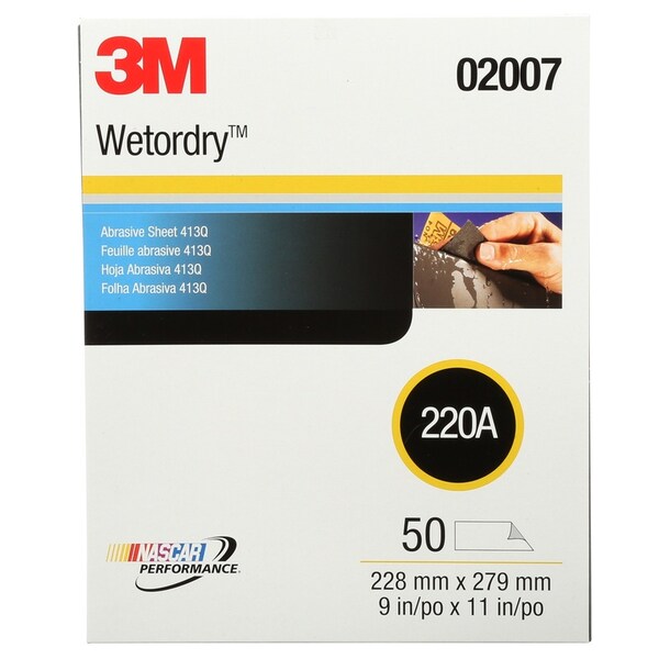 3M 3M Wetordry 11 in. L X 9 in. W 220 Grit Silicon Carbide Sanding Sheet 50 pk - 2007