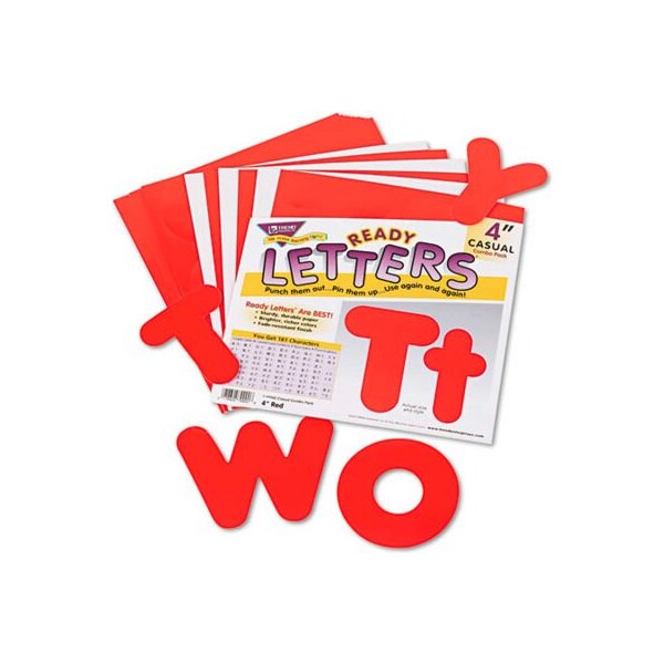 Trend Enterprises Trend Ready Letters Casual Combo Set, Red, 4"H, 182/Set - T79902