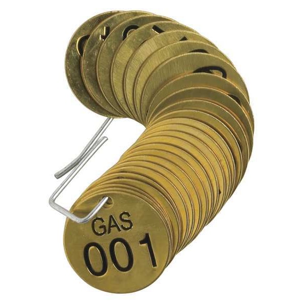 Brady Numbered Tag Set, 001 to 025, 25 Tags - 23264