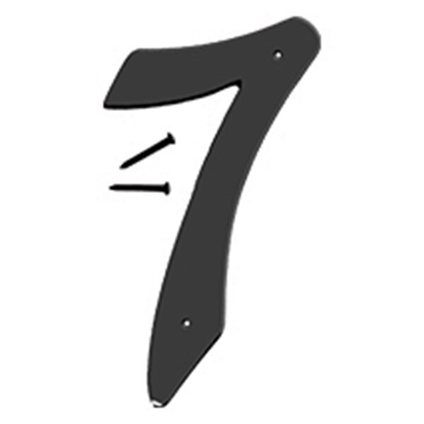 Hy-Ko 4 In Satin Black Finish Number 7, 5PK - A31307