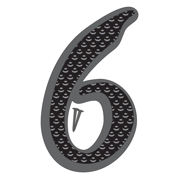 Hy-Ko 4.5In Black Zinc Number 6, 10PK - A20263