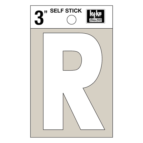 Hy-Ko 3In White Vinyl Letter R, 10PK - A30528