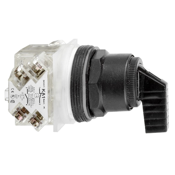 Cabeza de interruptor selectro Schneider Electric, Harmony 9001SK, plástico, mango largo, negro, 30mm, 2 posiciones, no intermitente - 9001SKS11FB