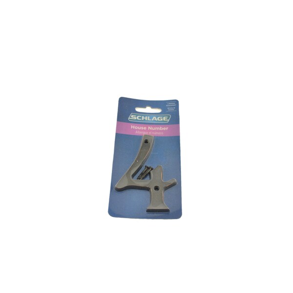 Schlage Residential Solid Brass Carded Classic House Number 4 Aged Bronze Finish - SC23046716
