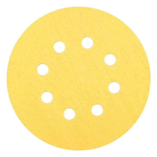 Norton Abrasives Hook-and-Loop Sanding Disc, 5 in Dia, 8 Hole, Aluminum Oxide, P80 Grit, Coated Type, A296 - 66261183916