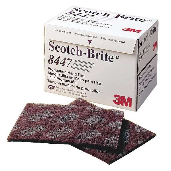 Scotch-Brite Sanding Hand Pad, 16" Dia, No Hole, Aluminum Oxide, 220 Grit, Non-Woven Type, 8447 - 8447