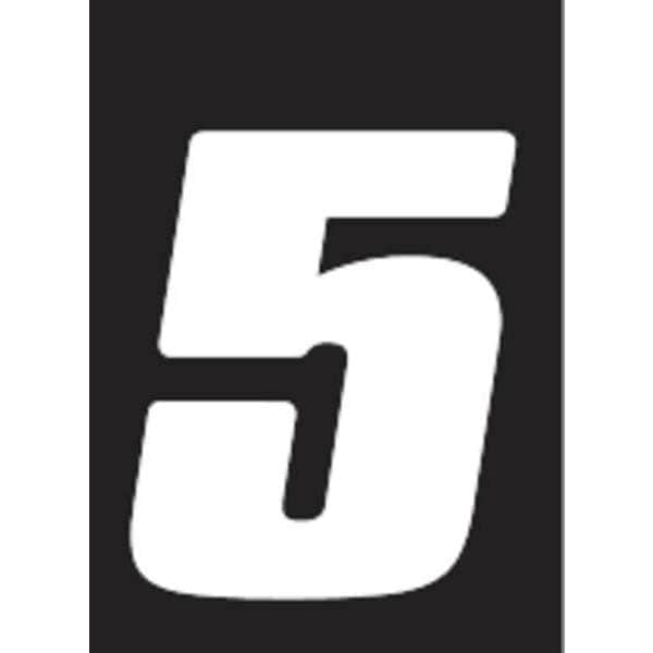 Hardline Products Number Label, Wht, 5-1/2 in. H, No. 5, PK12 - DB512W-5