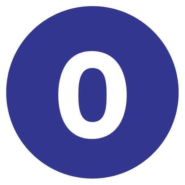 Tape Logic Tape Logic Number Labels, "0", 1" Circle, Dark Blue, 500/Roll - DL6750