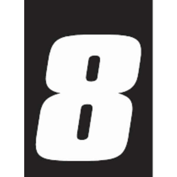 Hardline Products Number Label, Wht, 5-1/2 in. H, No. 8, PK12 - DB512W-8