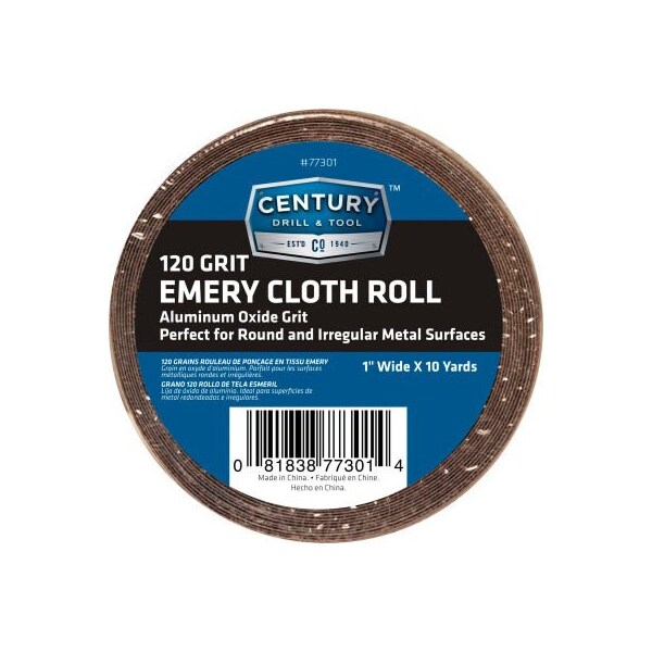 Century Drill & Tool Century Drill Emery Cloth Shop Roll 10 Yards 1" Wide 120 Grit - 77301