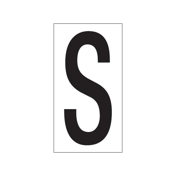 Bsc Preferred 3-1/2'' ''S'' Vinyl Warehouse Letter Labels, 50PK - BUY00021743